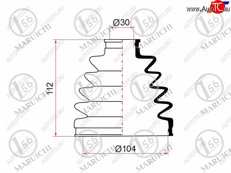 1 179 р. Пыльник наружный FR TOYOTA LAND CRUISER PRADO GRJ12#KDJ120KZJ120LJ12#RZJ12#TRJ12# 04-10 1GRFE MARUICHI 02-183  с доставкой в г. Кемерово