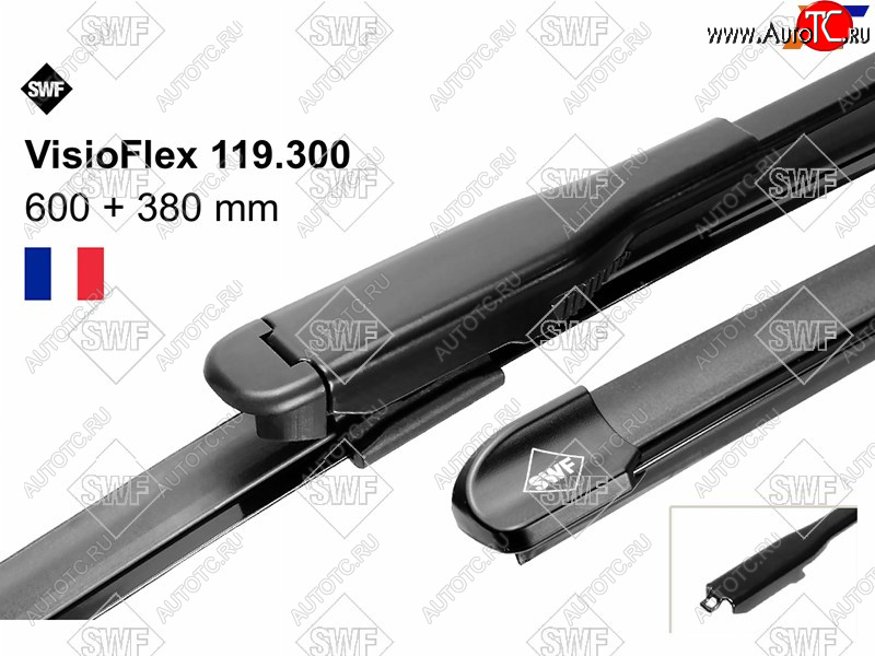 2 669 р. Комплект щеток стеклоочистителя 600мм+380мм NISSAN QASHQAI 06-14                                     SWF 119300  с доставкой в г. Кемерово