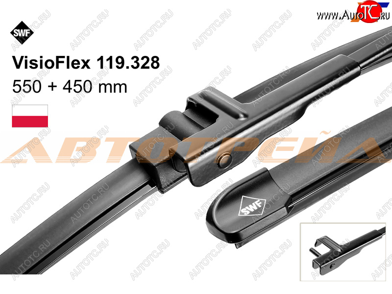 2 039 р. Комплект щеток стеклоочистителя 550мм+450мм OPEL ASTRA H 04-14                                       SWF 119328  с доставкой в г. Кемерово