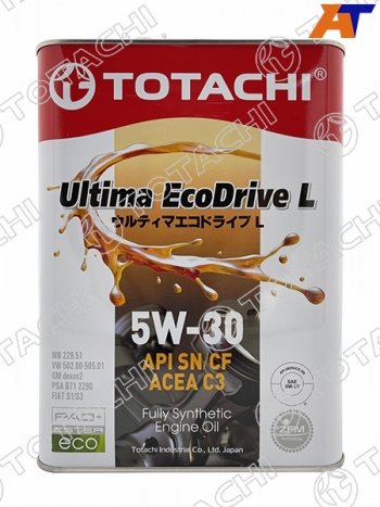 4 099 р. Масло моторное синтетическое TOTACHI Ultima Ecodrive L 5W-30 SNCF, C3 4л TOTACHI 12104  с доставкой в г. Кемерово. Увеличить фотографию 2