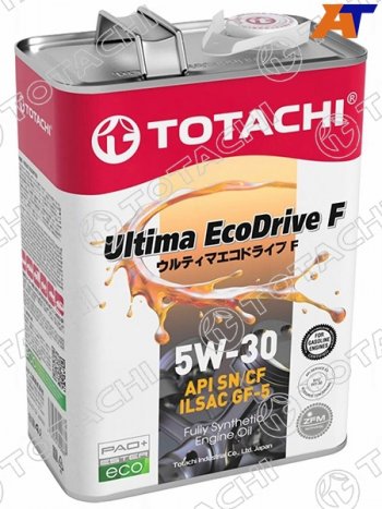 4 699 р. Масло моторное синтетическое TOTACHI Ultima Ecodrive F 5W-30 SN/CF, A5/B5, GF-5 4л TOTACHI 12204 TOTACHI 12204  с доставкой в г. Кемерово. Увеличить фотографию 2