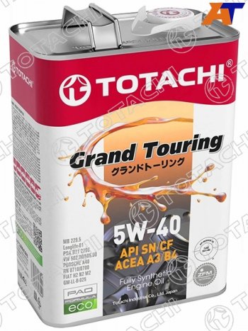 4 399 р. Масло моторное синтетическое TOTACHI Grand Touring 5W-40 SNCF, A3B4 4л TOTACHI 11904  с доставкой в г. Кемерово. Увеличить фотографию 2