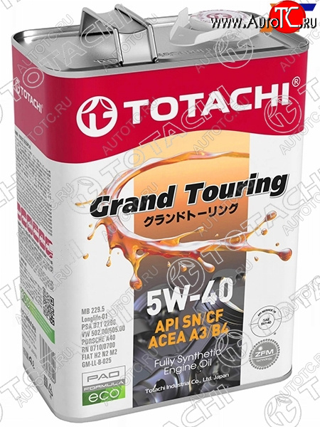 4 399 р. Масло моторное синтетическое TOTACHI Grand Touring 5W-40 SNCF, A3B4 4л TOTACHI 11904  с доставкой в г. Кемерово