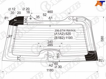 7 849 р. Стекло заднее (Цвет зеленый Обогрев) Peugeot 206 98-09 XYG 206-STW RW/H/X  с доставкой в г. Кемерово. Увеличить фотографию 1