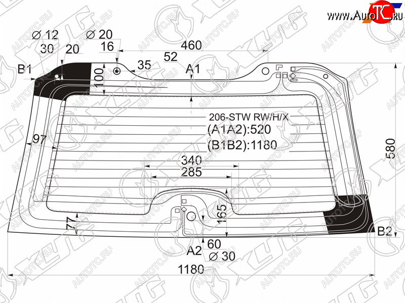 7 849 р. Стекло заднее (Цвет зеленый Обогрев) Peugeot 206 98-09 XYG 206-STW RW/H/X  с доставкой в г. Кемерово