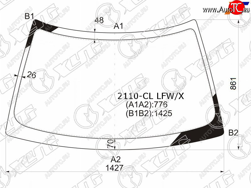 4 849 р. Стекло лобовое LADA 2110 95-14  2111 97-14  2112 99-09  Priora 07-18 XYG 2110-CL LFW/X  с доставкой в г. Кемерово