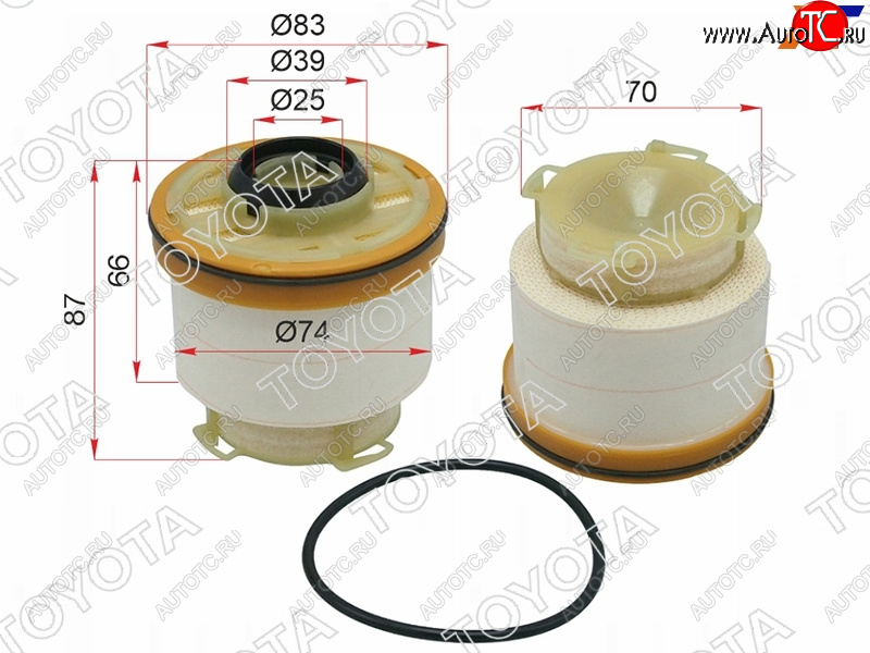 3 599 р. Фильтр топливный TOYOTA HILUX 1KDFTV 12-15FORTUNER 12-15MITSUBISHI L200 4N15 15- TOYOTA 23390-0L050  с доставкой в г. Кемерово