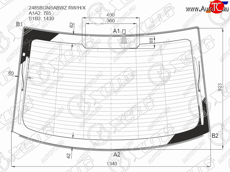13 649 р. Стекло заднее (Цвет зеленый Обогрев Антенна Молдинг) BMW 5-Series 16-  M5 17- XYG 2485BGNSABWZ RW/H/X  с доставкой в г. Кемерово