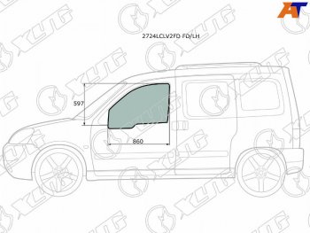 2 699 р. Стекло боковое опускное (Спереди Слева Цвет зеленый) Citroen Berlingo 96-12  Peugeot Partner 96-1 XYG 2724LCLV2FD FD/LH  с доставкой в г. Кемерово. Увеличить фотографию 1