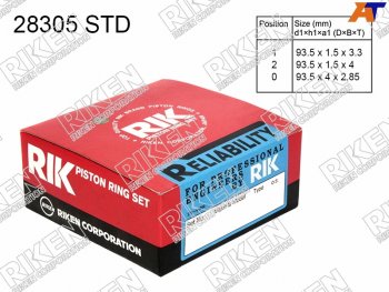 5 349 р. Кольца поршневые (комплект) STD TOYOTA PRADOSURF 5VZ-FE 95-99 RIKEN 28305 STD  с доставкой в г. Кемерово. Увеличить фотографию 1