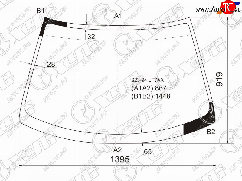 6 999 р. Стекло лобовое Mazda 323 94-00  Lantis 93-97 XYG 323-94 LFW/X  с доставкой в г. Кемерово