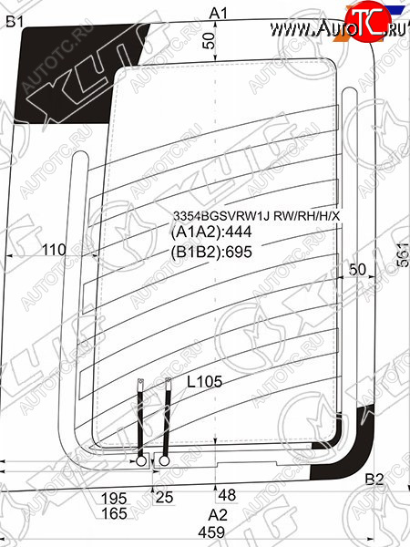 5 299 р. Стекло заднее (Цвет зеленый Обогрев) Fiat Doblo 01-16 XYG 3354BGSVRW1J RW/RH/H/X  с доставкой в г. Кемерово