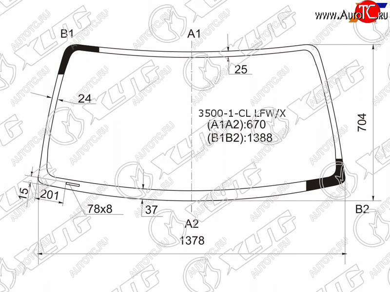 4 079 р. Стекло лобовое Toyota Hilux Pick Up 97-04  4Runner 95-02  Hilux Surf 95-02 XYG 3500-1-CL LFW/X  с доставкой в г. Кемерово