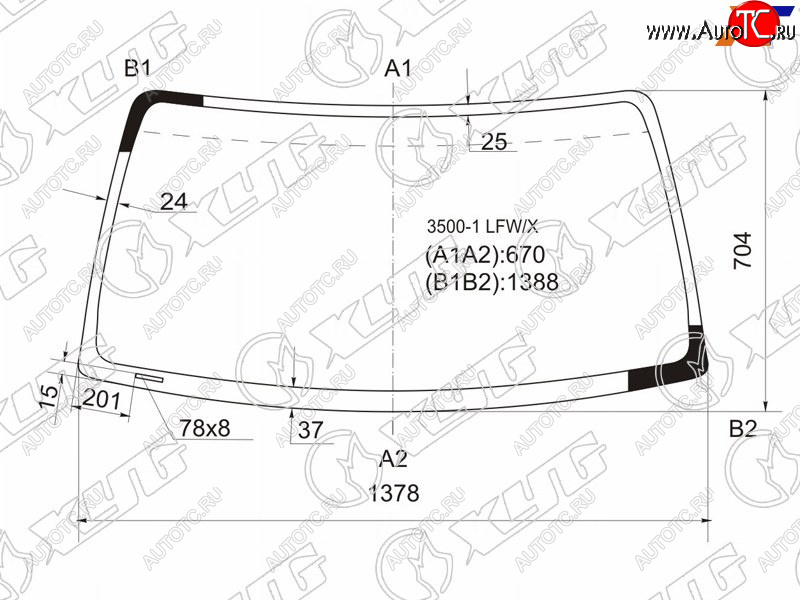 4 079 р. Стекло лобовое Toyota Hilux Pick Up 97-04  4Runner 95-02  Hilux Surf 95-02 XYG 3500-1 LFW/X  с доставкой в г. Кемерово