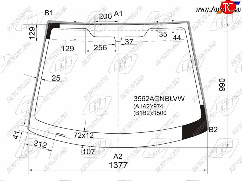 7 649 р. Стекло лобовое FORD FIESTA 35D 01-08                                                                FUYAO 3562AGNBLVW  с доставкой в г. Кемерово