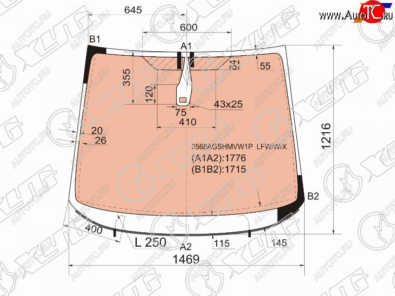 23 749 р. Стекло лобовое (Обогрев полный Датчик дождя Молдинг) Ford S-MAX 06-15 XYG 3568AGSHMVW1P LFW/W/X  с доставкой в г. Кемерово
