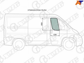 2 699 р. Стекло боковое опускное (Спереди Справа Цвет зеленый) Peugeot Boxer 06-  Citroen Jumper 06-  Fia XYG 3750RGSV3FDW FD/RH  с доставкой в г. Кемерово. Увеличить фотографию 1