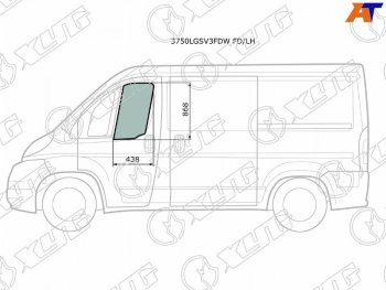 2 699 р. Стекло боковое опускное (Спереди Слева Цвет зеленый) Peugeot Boxer 06-  Citroen Jumper 06-  Fiat XYG 3750LGSV3FDW FD/LH  с доставкой в г. Кемерово. Увеличить фотографию 1
