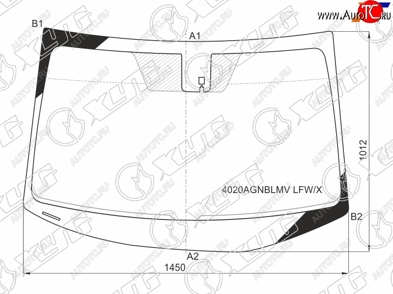 7 399 р. Стекло лобовое (Датчик дождя) XYG Honda Accord 9 CR седан дорестайлинг (2013-2016)  с доставкой в г. Кемерово