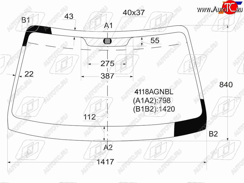 5 649 р. Стекло лобовое (Сборка Россия) Hyundai Accent 99-12  Verna 00-06  ТагАЗ Accent 99-12               FUYAO 4118AGNBL  с доставкой в г. Кемерово