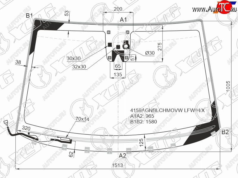 9 849 р. Стекло лобовое (Обогрев щеток Камера Датчик дождя Молдинг) Hyundai Tucson 15-21 XYG 4159AGNBLCHMOVW LFW/H/X  с доставкой в г. Кемерово