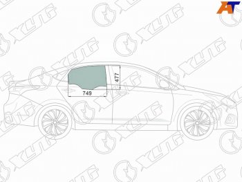 2 689 р. Стекло боковое опускное (Сзади Справа Цвет зеленый Крепления) Hyundai Solaris 17-20  Accent 17-2 XYG 4168RGNS4RD RD/RH  с доставкой в г. Кемерово. Увеличить фотографию 1