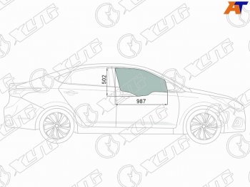 2 539 р. Стекло боковое опускное (Спереди Справа Цвет зеленый Крепления) Hyundai Solaris 17-20  Accent 17 XYG 4168RGNS4FD FD/RH  с доставкой в г. Кемерово. Увеличить фотографию 1