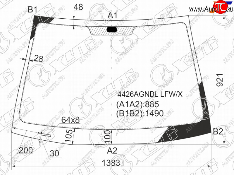 4 999 р. Стекло лобовое Kia Rio 05-09 XYG 4426AGNBL LFW/X  с доставкой в г. Кемерово