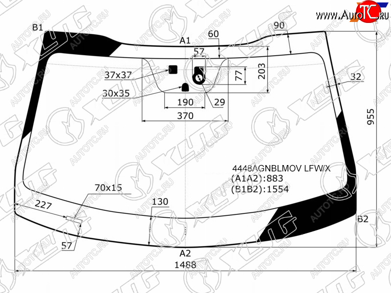 6 549 р. Стекло лобовое (Датчик дождя Место под датчик запотевания) Kia Optima 16-21 XYG 4448AGNBLMOV LFW/X  с доставкой в г. Кемерово