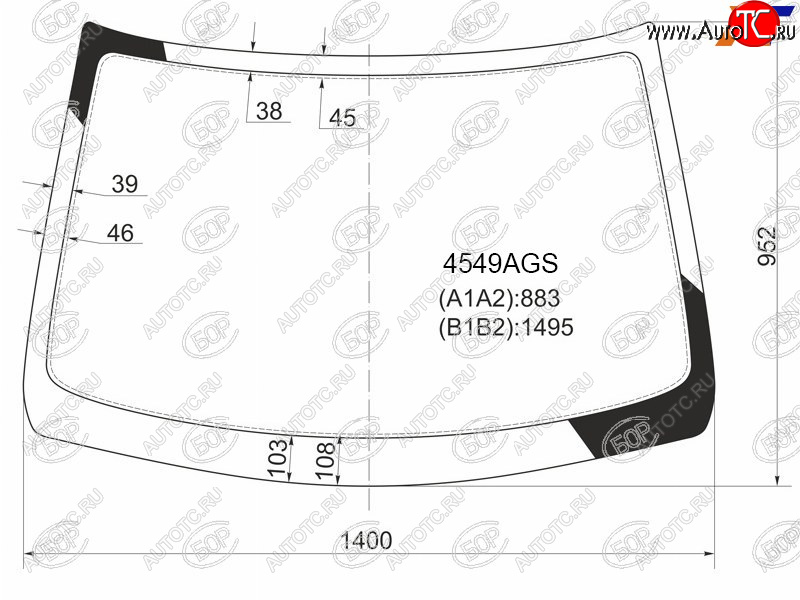 5 899 р. Стекло лобовое LADA Kalina 04-13  Kalina Sport 08-14 BOR 4549AGS  с доставкой в г. Кемерово