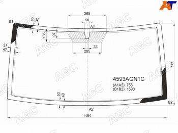 7 299 р. Стекло лобовое УАЗ Патриот 14-  Патриот Пикап 14- AGC 4593AGN1C  с доставкой в г. Кемерово. Увеличить фотографию 1