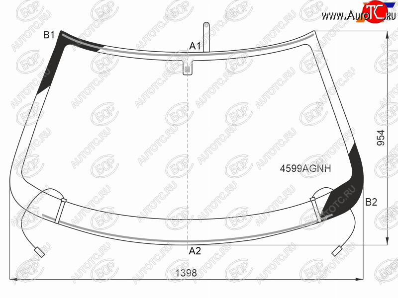 13 999 р. Стекло лобовое (Обогрев полный) Datsun mi-Do 14-  on-DO 14-19  LADA Granta 11-  Kalina Sport 14-1 BOR 4599AGNH  с доставкой в г. Кемерово