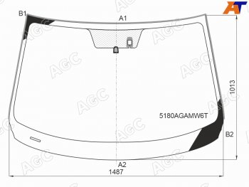 13 249 р. Стекло лобовое (Датчик дождя Молдинг) Mazda 6 17- AGC 5180AGAMW6T  с доставкой в г. Кемерово. Увеличить фотографию 1