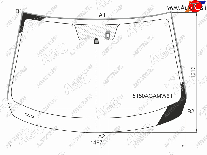 13 249 р. Стекло лобовое (Датчик дождя Молдинг) Mazda 6 17- AGC 5180AGAMW6T  с доставкой в г. Кемерово