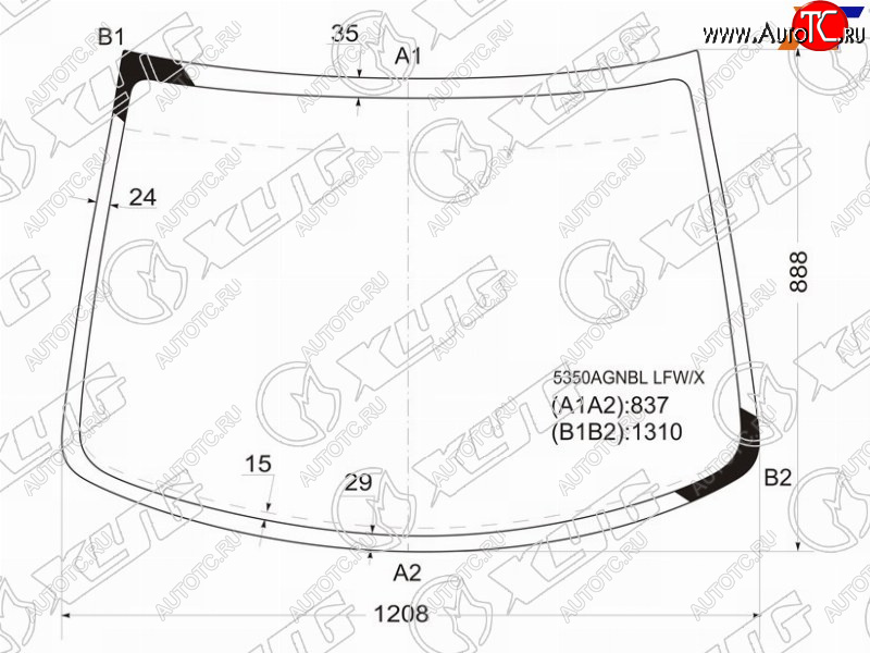 4 599 р. Стекло лобовое Smart Fortwo 98-07 XYG 5350AGNBL LFW/X  с доставкой в г. Кемерово