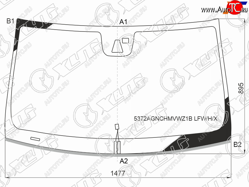 11 399 р. Стекло лобовое (Обогрев щеток Камера Датчик дождя Молдинг) Mercedes-Benz CLS-Class 10-14 XYG 5372AGNCHMVWZ1B LFW/H/X  с доставкой в г. Кемерово