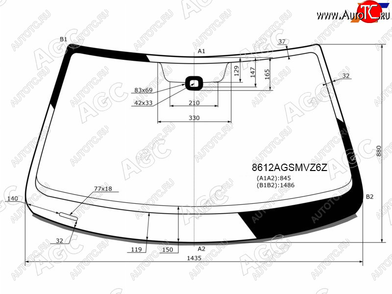 12 649 р. Стекло лобовое (Датчик дождя Молдинг Сборка Россия) AGC Volkswagen Jetta A6 седан дорестайлинг (2011-2015)  с доставкой в г. Кемерово