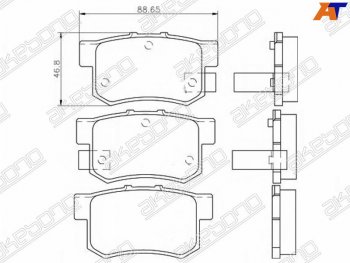 2 899 р. Задние колодки тормозные AKEBONO  Honda CR-V  RD4,RD5,RD6,RD7,RD9  - Stream ( 1 RN1,RN3,  1 RN2,RN4, RN1, RN3, RN5)  с доставкой в г. Кемерово. Увеличить фотографию 1