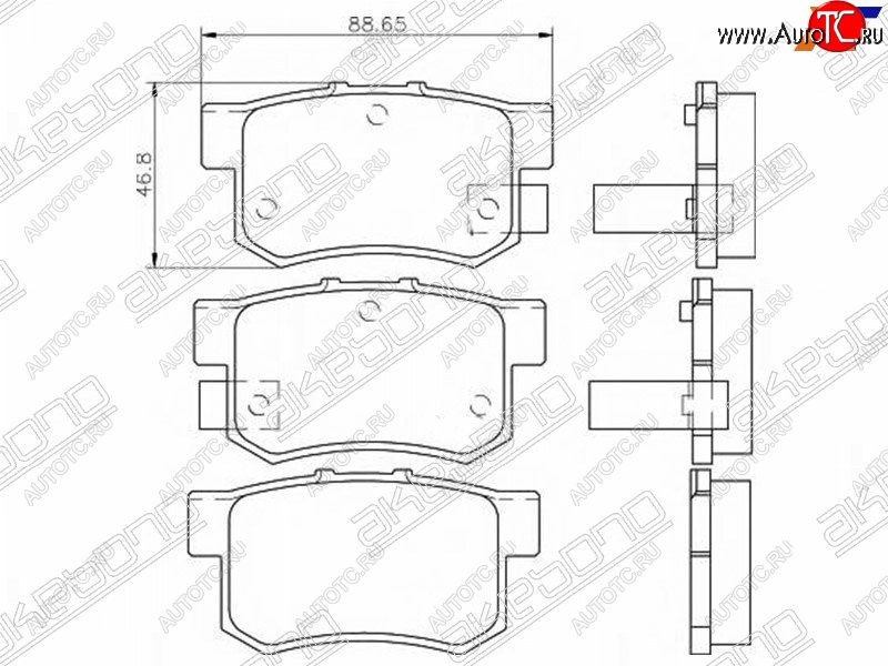 2 899 р. Задние колодки тормозные AKEBONO  Honda CR-V  RD4,RD5,RD6,RD7,RD9  - Stream ( 1 RN1,RN3,  1 RN2,RN4, RN1, RN3, RN5)  с доставкой в г. Кемерово