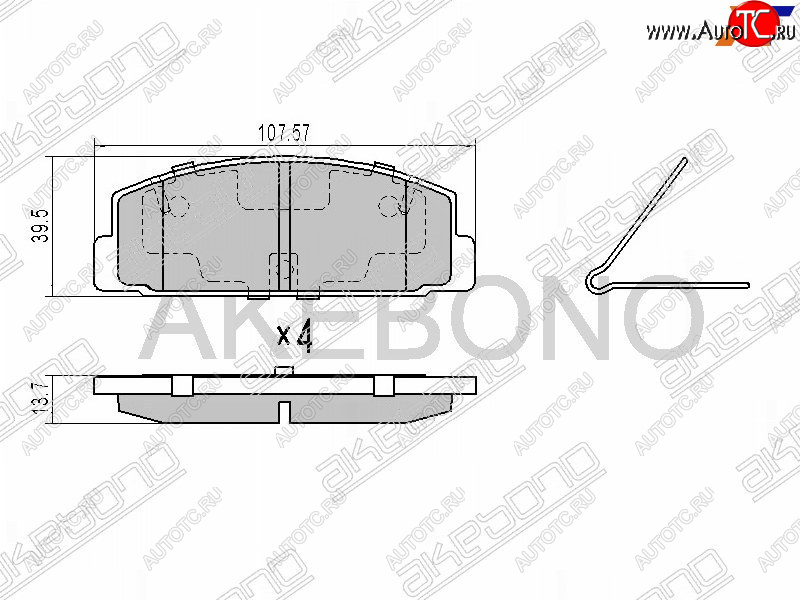 1 849 р. Задние тормозные колодки AKEBONO  Mazda 323/Familia  седан - Premacy  с доставкой в г. Кемерово