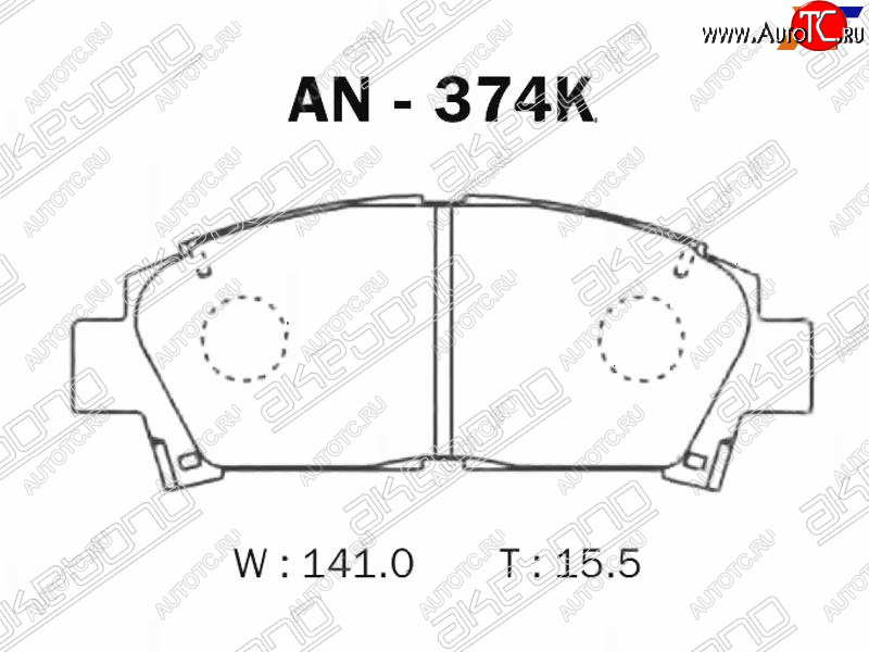 2 489 р. Колодки тормозные AKEBONO (передние) Toyota Avensis T220 седан рестайлинг (2000-2003)  с доставкой в г. Кемерово