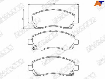Колодки тормозные AKEBONO (передние) Subaru Impreza  GF - Legacy ( BD/B11,  BH/BE12)