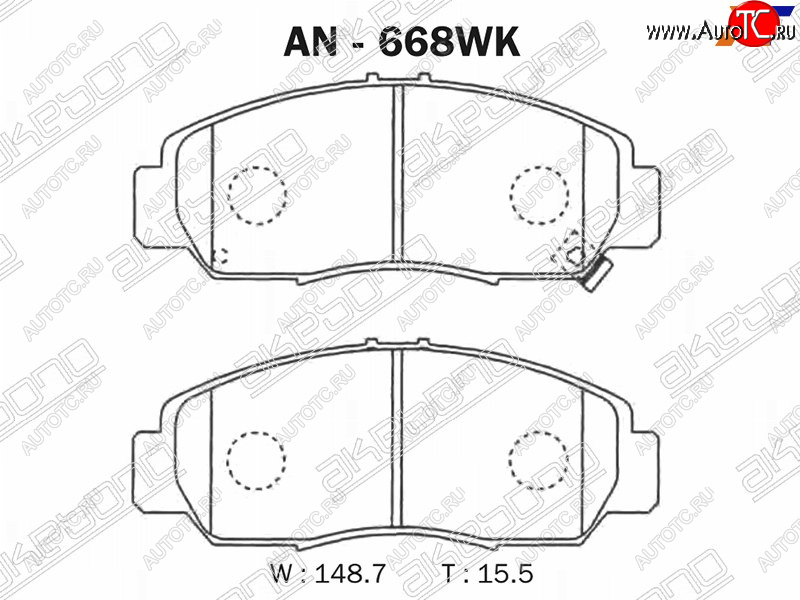 2 659 р. Колодки тормозные AKEBONO (передние) Honda Accord 8 CU седан дорестайлинг (2008-2011)  с доставкой в г. Кемерово