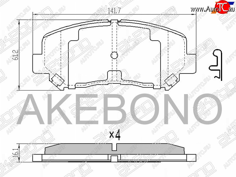 3 099 р. Колодки тормозные AKEBONO (передние) Mazda CX-5 KE рестайлинг (2015-2017)  с доставкой в г. Кемерово