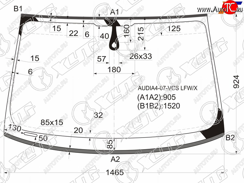 8 849 р. Стекло лобовое (Датчик дождя Молдинг) XYG Audi A4 B8 дорестайлинг, универсал (2007-2011)  с доставкой в г. Кемерово