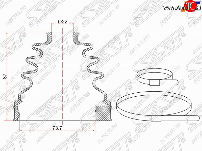 559 р. Пыльник ШРУСа (внутренний) SAT Nissan Almera Classic седан B10 (2006-2013)  с доставкой в г. Кемерово