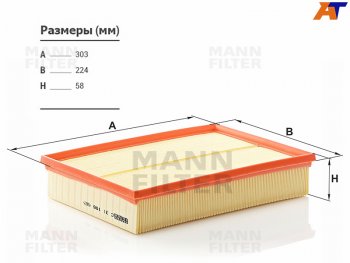 Фильтр воздушный MANN Land Rover Discovery ( 3 L319,  4 L319,  5 L462) - Range Rover ( 3 L322,  4 L405,  5 L460)