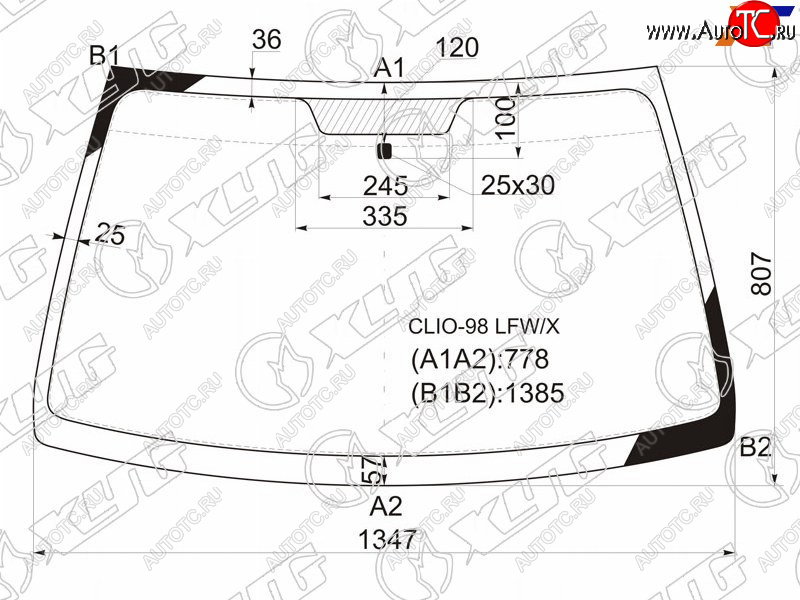 5 199 р. Стекло лобовое Renault Clio 98-09  Symbol 99-08 XYG CLIO-98 LFW/X  с доставкой в г. Кемерово