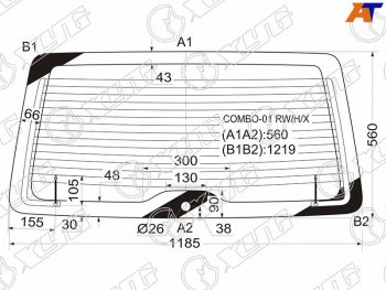 9 549 р. Стекло заднее (Цвет зеленый Обогрев) Opel Combo 01-11 XYG COMBO-01 RW/H/X  с доставкой в г. Кемерово. Увеличить фотографию 1