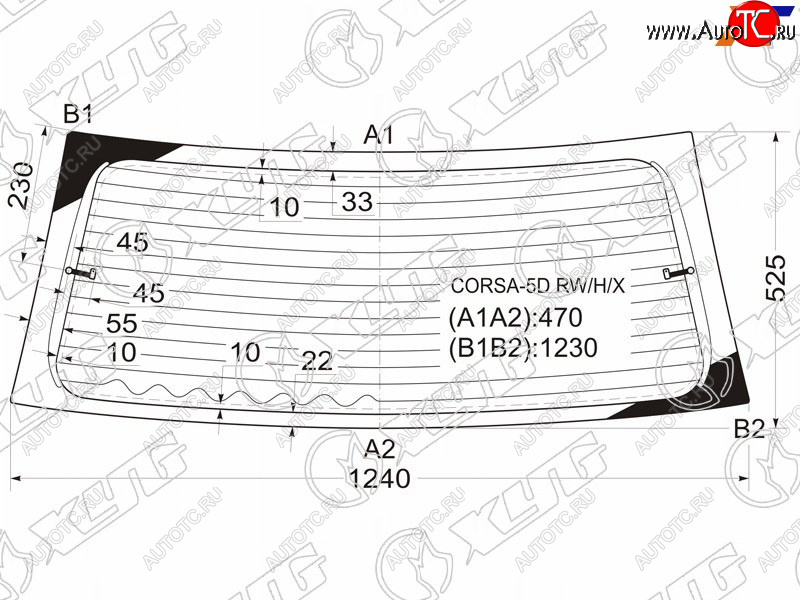 6 599 р. Стекло заднее с обогревом OPEL CORSA 5D HBK 93-00                                                    XYG CORSA-5D RW/H/X  с доставкой в г. Кемерово